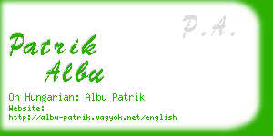 patrik albu business card